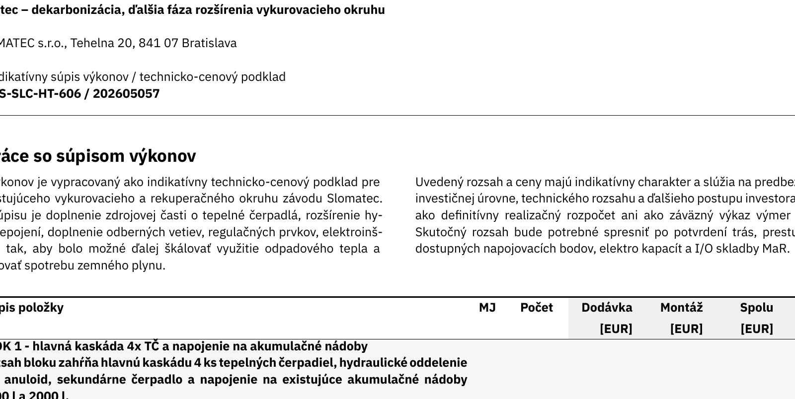 Detail výkazu výmer exportovaného z BioQ